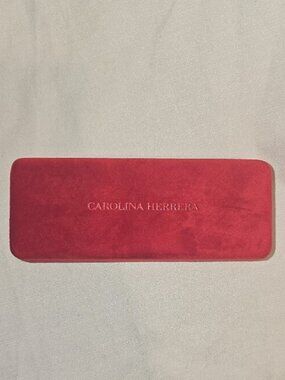 Carolina Herrera Red Velvet Eyeglass Case Used